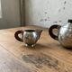 René Delavan Art Deco Pewter Teapot Set