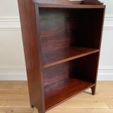Bookcase vintage natural wood shelves open to three shelves