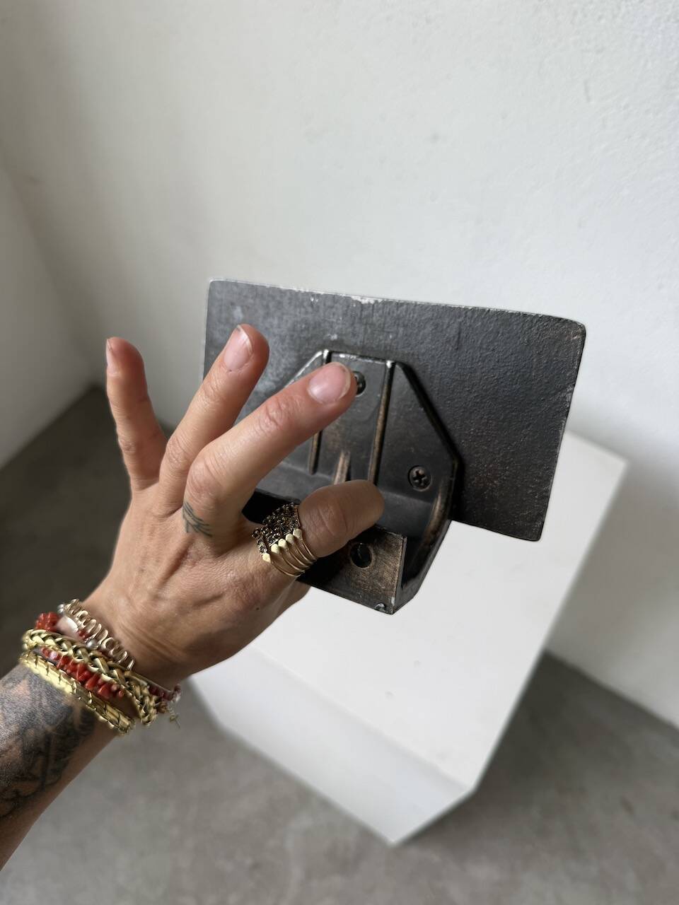 Brutalism bronze door handle