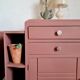 Paire de chevets art déco rénové ocre rouge