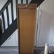 meuble rangement classeur bureau a rideau vintage marron