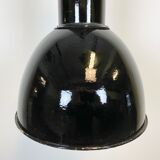 Industrial bauhaus black enamel pendant lamp, 1930s