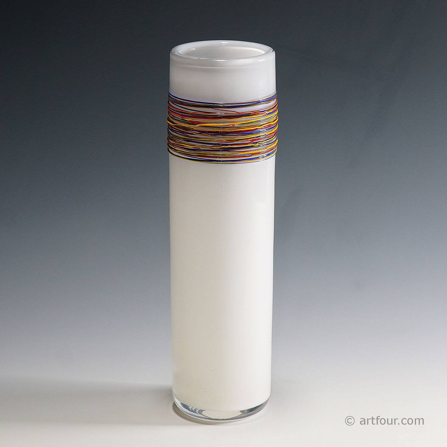 Vintage artistic glass vase by the Zwiesel Technical Glass School, Germany.