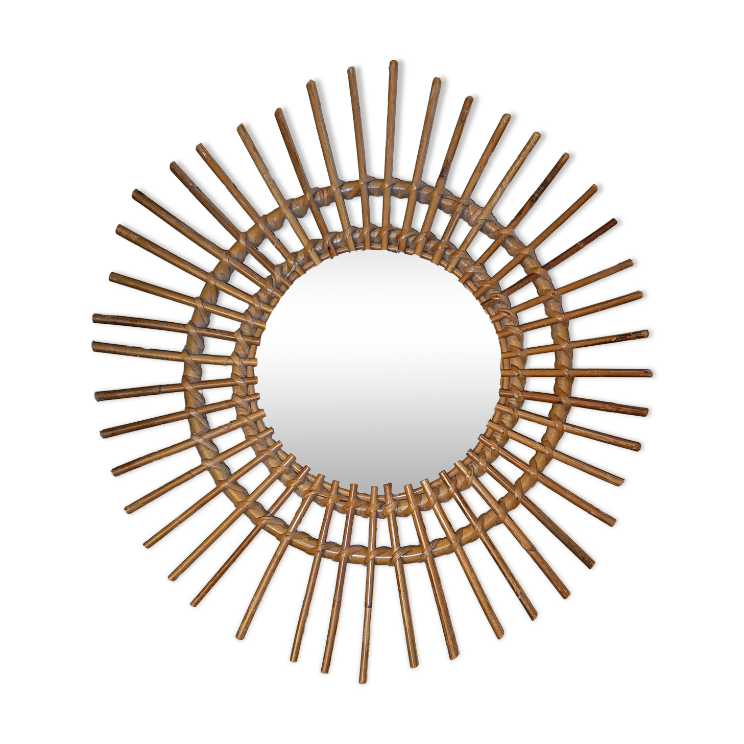 Vintage rattan mirror