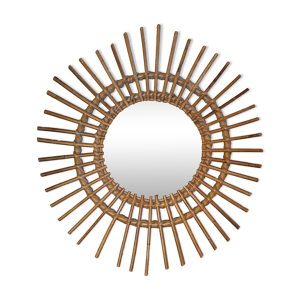 miroir en rotin vintage