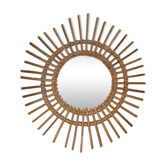 Vintage rattan mirror