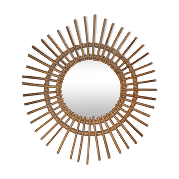 Vintage rattan mirror