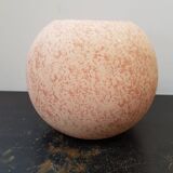 Vase boule céramique rose années 70 décoration vintage