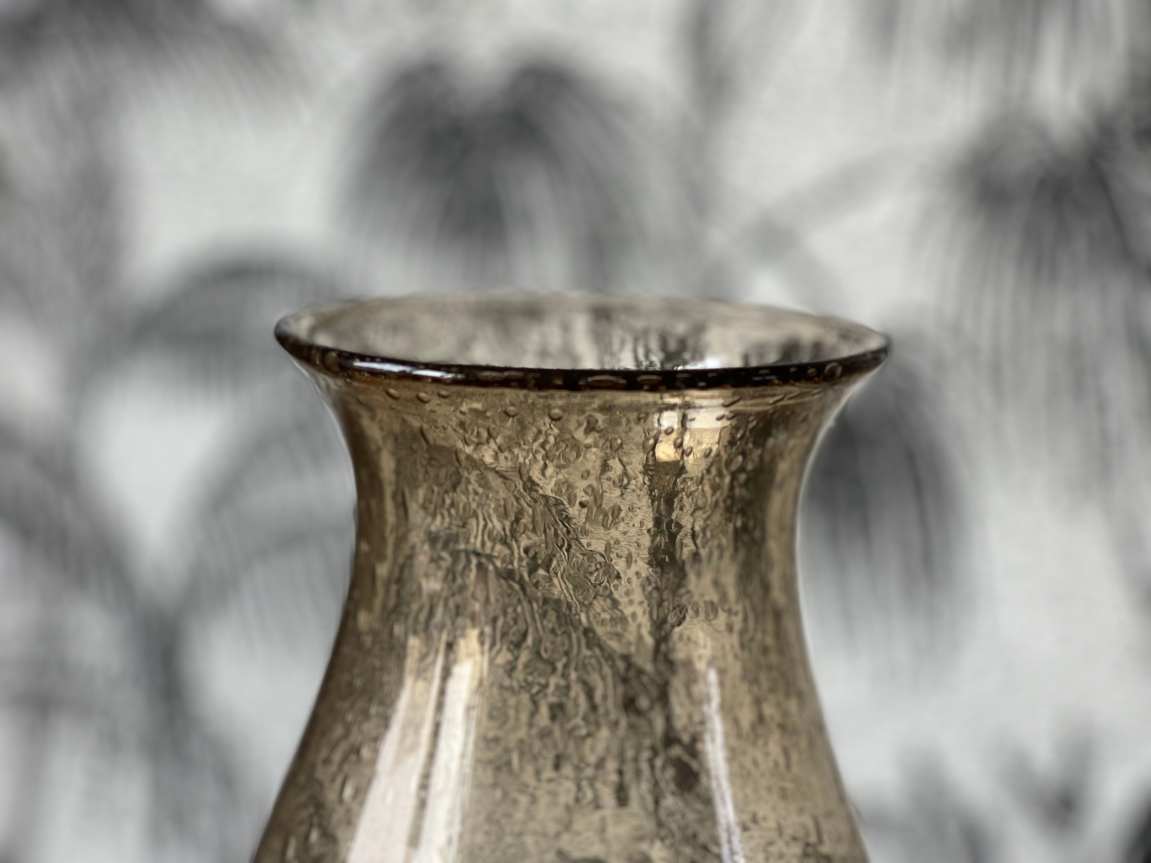 Bubbled glass candle holder 1970