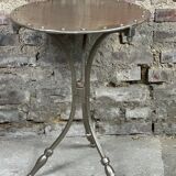 Side table industrial style riveted steel 1980