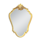 Vintage wall mirror with golden resin shell