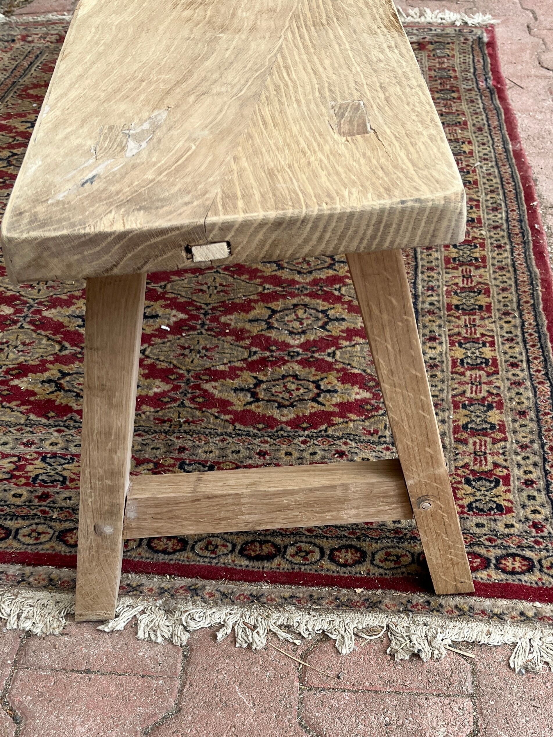 Solid oak bench