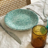 Lot of speckled turquoise plates