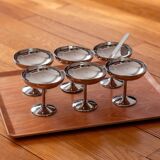 Set of six minimalist ice cream cups, Italy, 1970s