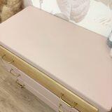 1960s chest of drawers, compass feet, rose liberté