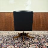 Classic English Black Chesterfield Desk Chair