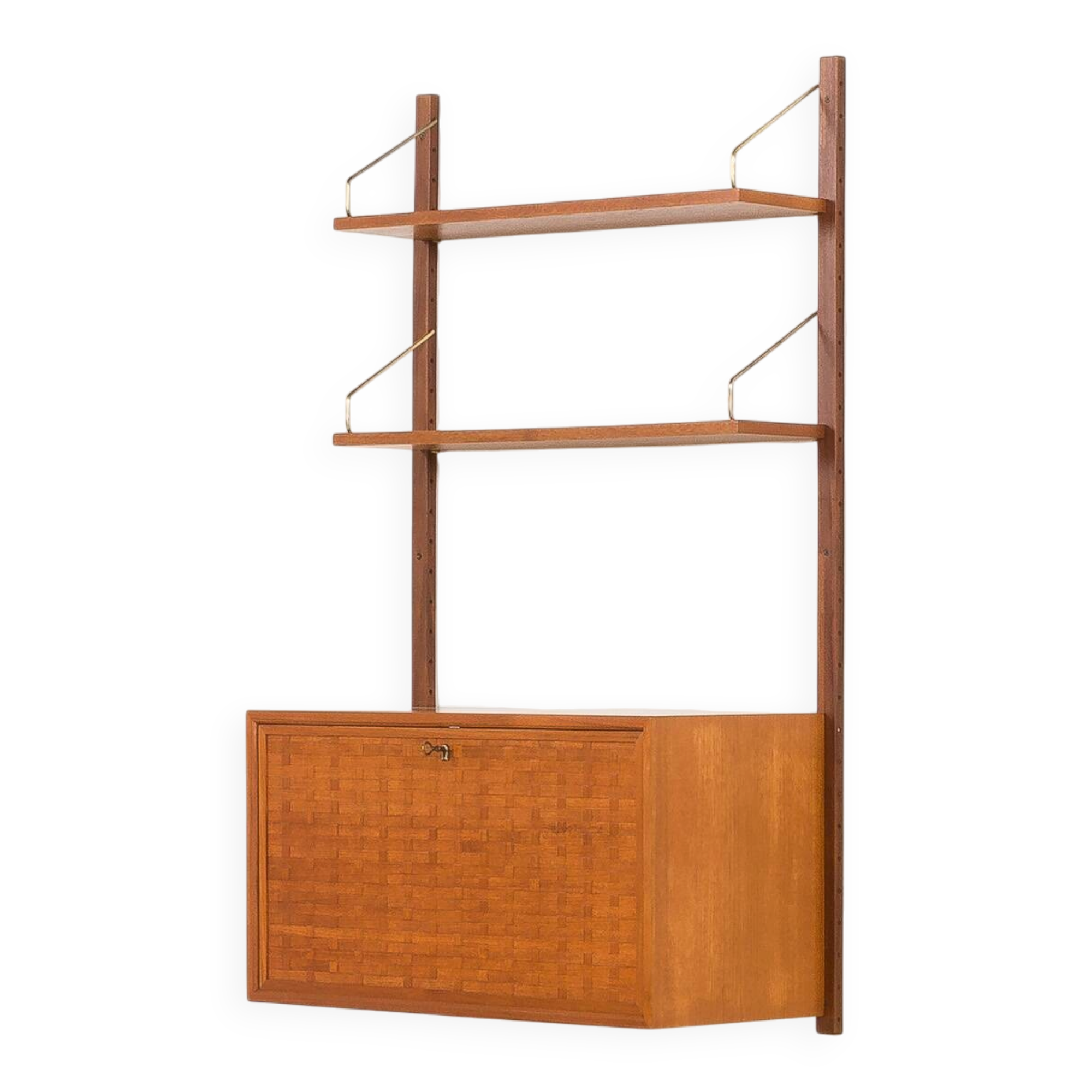 Poul Cadovius teak shelving wall unit with a bureau, Cado 1960s