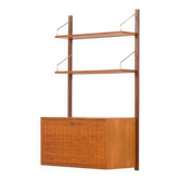 Poul Cadovius teak shelving wall unit with a bureau, Cado 1960s