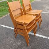 Set of 6 vintage stackable chairs