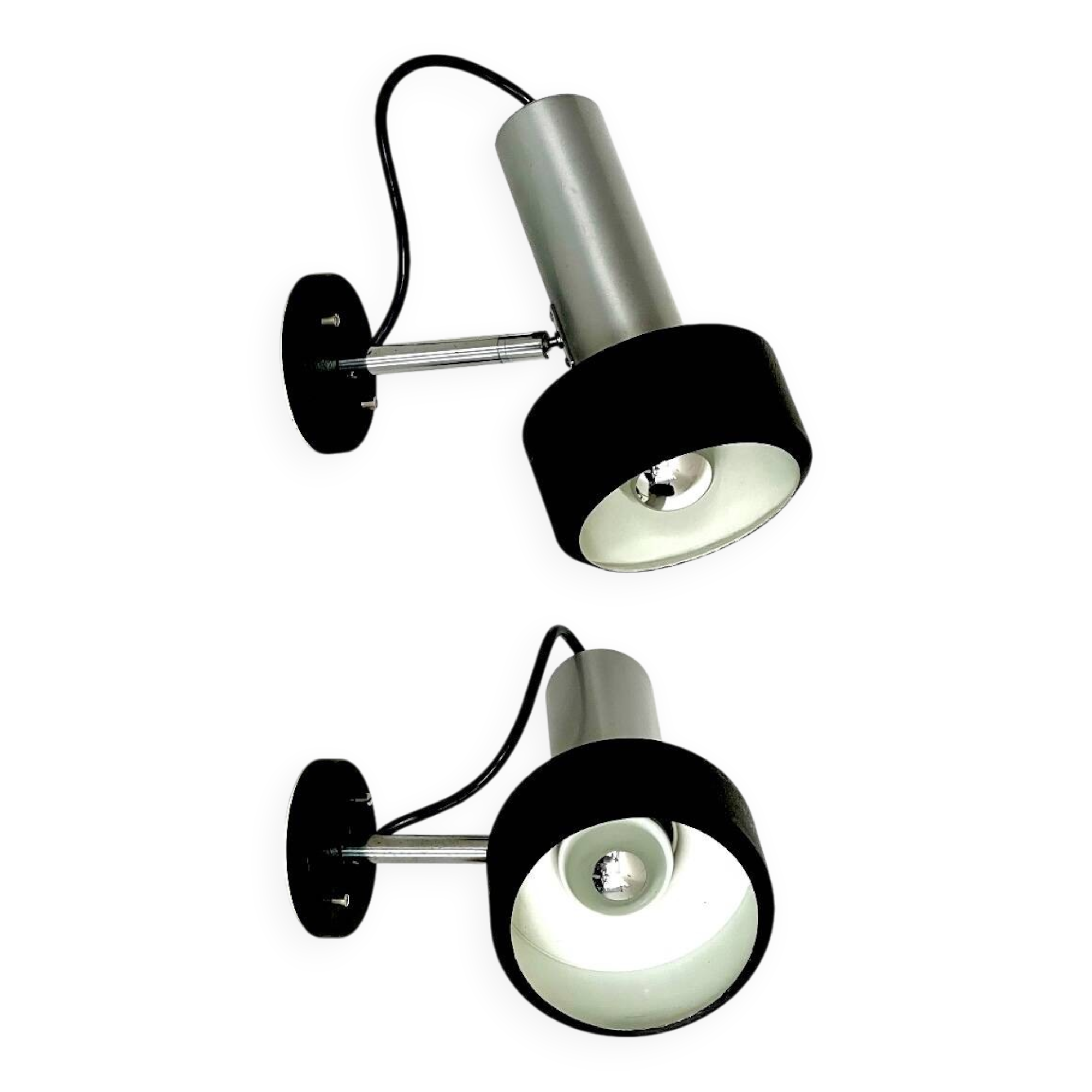 Pair of 50s Disderot Delmas spotlights in modernist style
