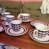 Set of coffee/tea cups and small vintage tile bowls Villeroy & Boch