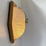 Pair of vintage wall lights, pine and Murano glass, Italy 1980