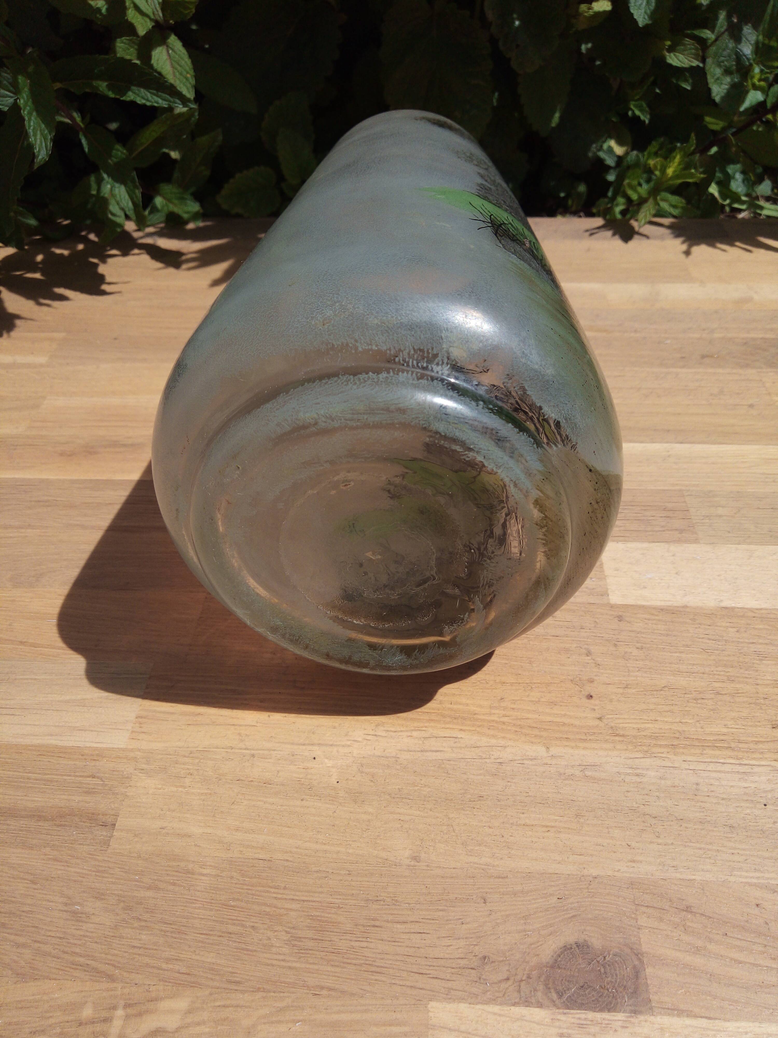 Glass vase signed Joma