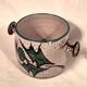Cache-pot, vase, covered pot, Vallauris motif "Aux Chardons" by E. Danie.
