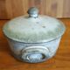 Pot with glazed glazed ceramic lid Ø 12.5 cm handmade