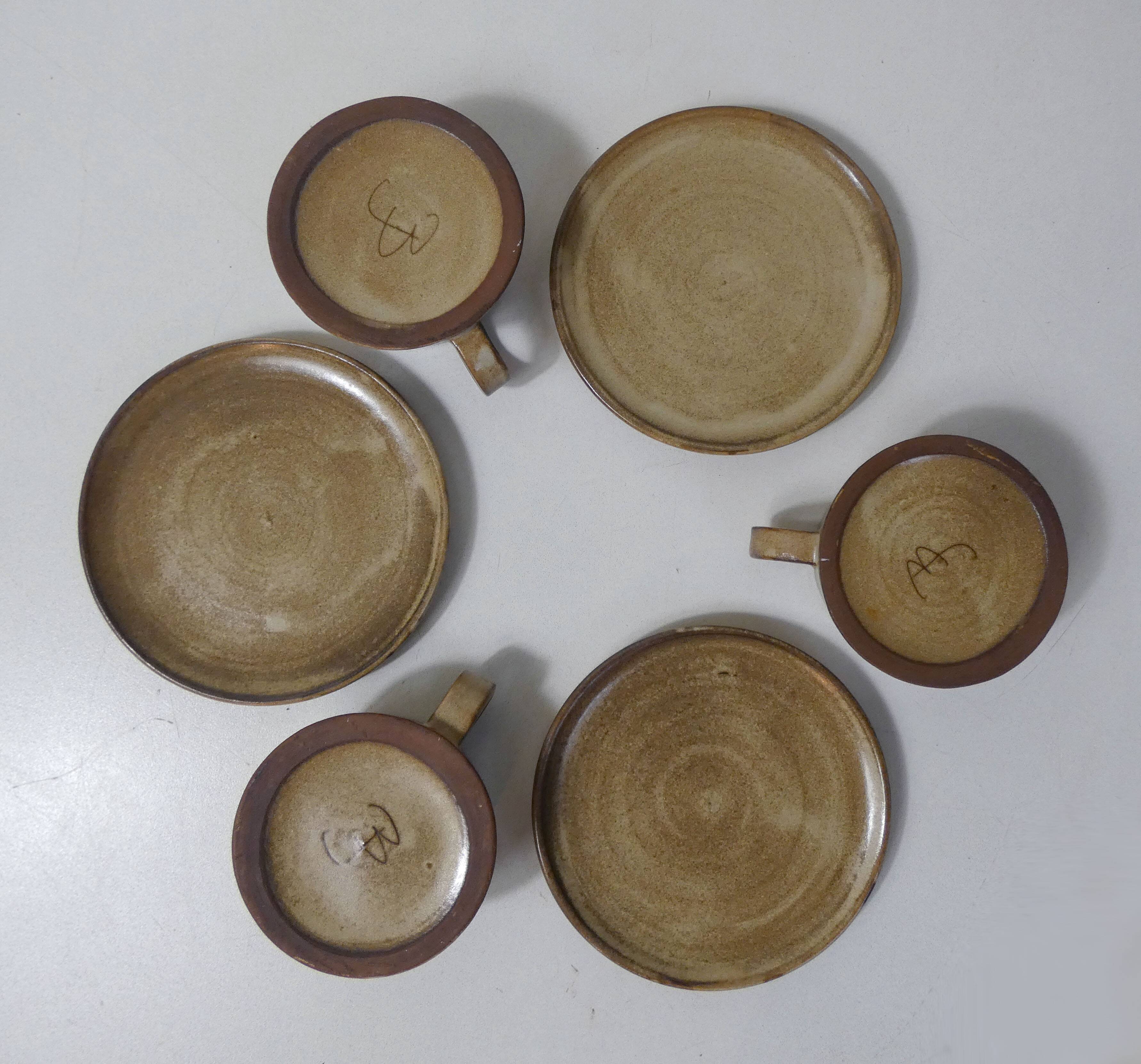 3 stoneware cups