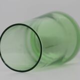 Set of three green water glasses