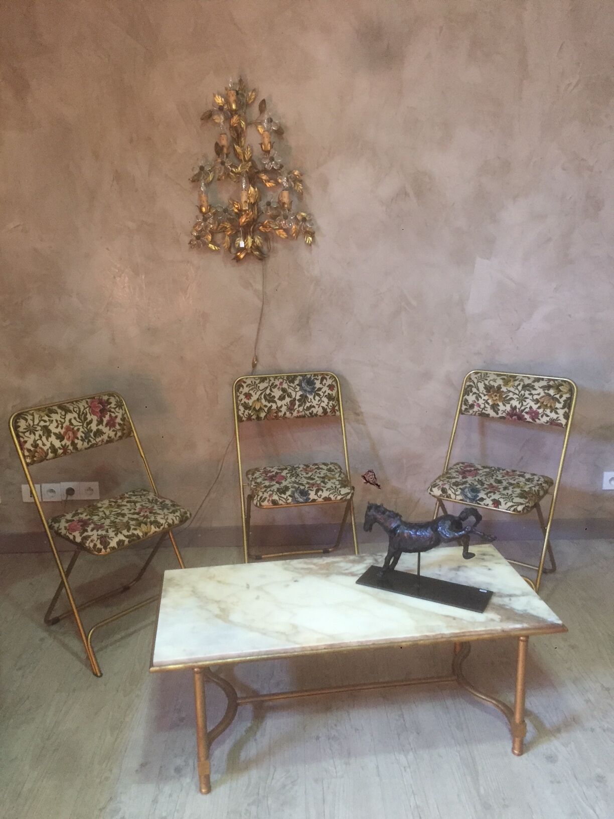 Lafuma folding chairs brass