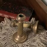 Duo of brass candlesticks