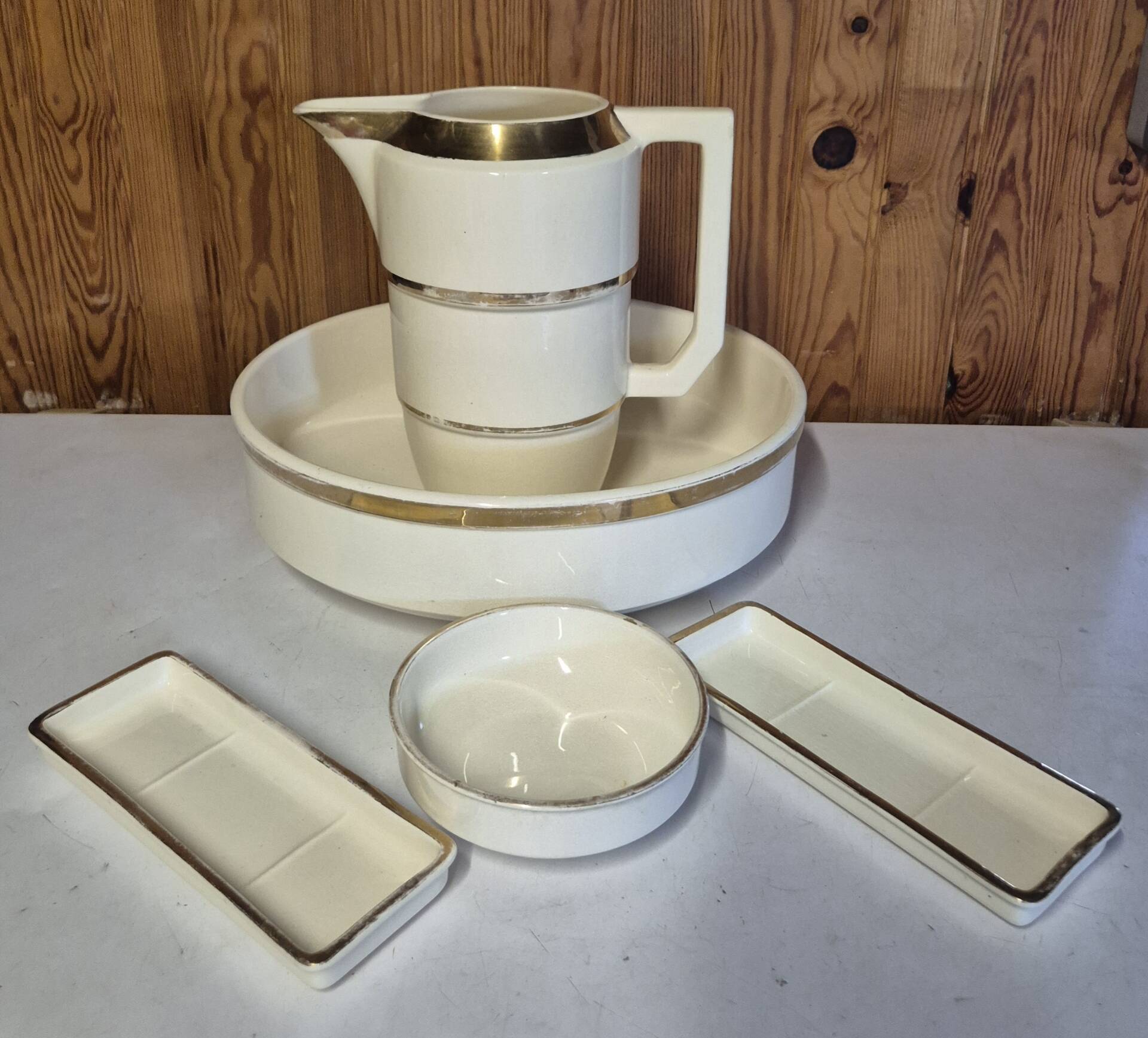 antique ceramic toilet set 5 pieces Choisy-le-Roi ironstone