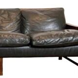 Canapé scandinave vintage en cuir