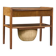 Vintage Mid-Century Danish Modern Teak Thread Side Table with Wicker Basket