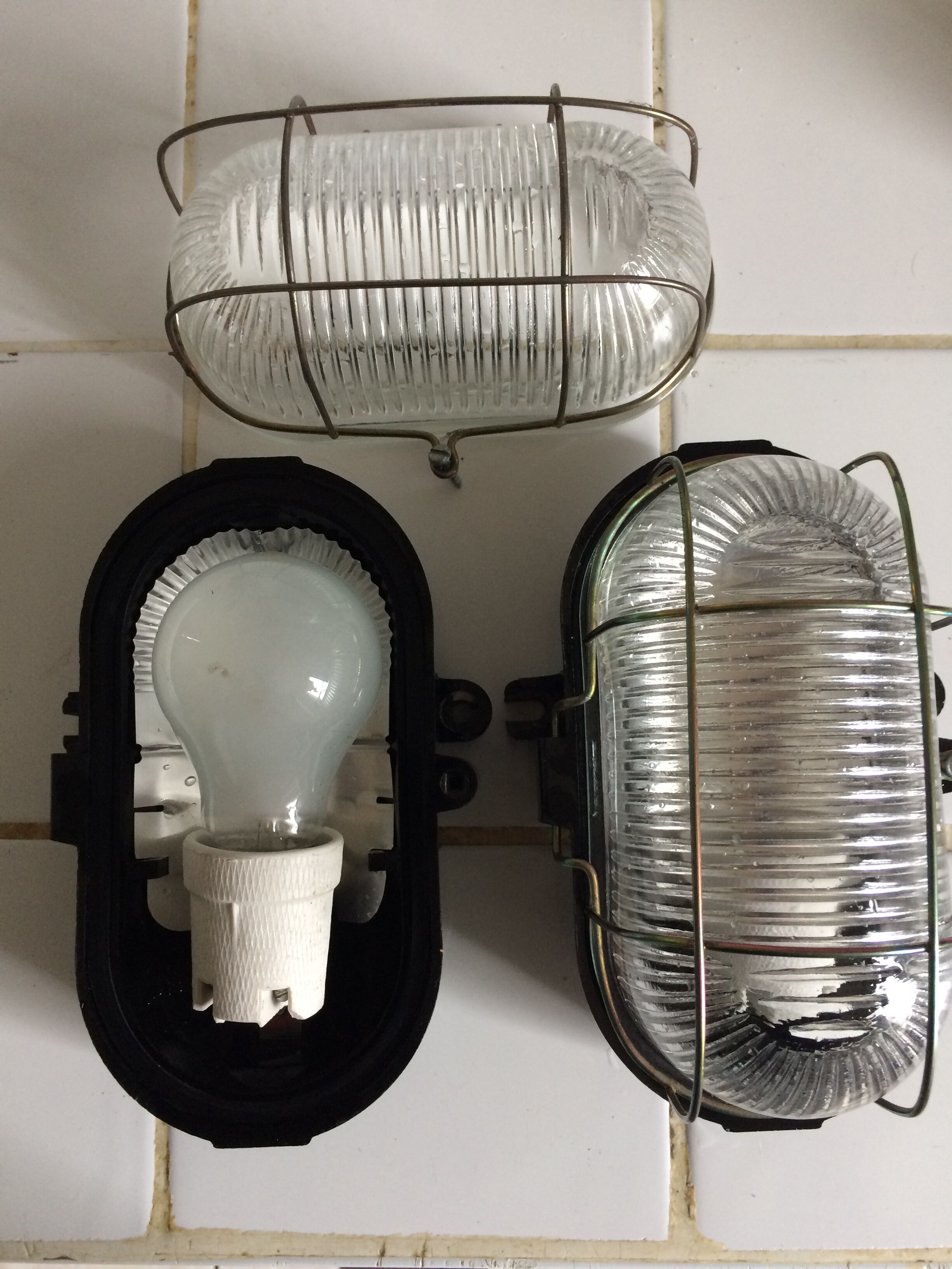 Lot of 2 industrial wall lamps