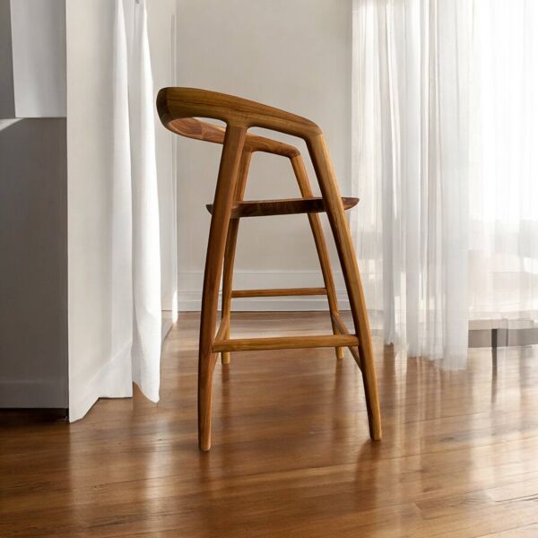Tabouret de bar / tabouret en bois wabisabi