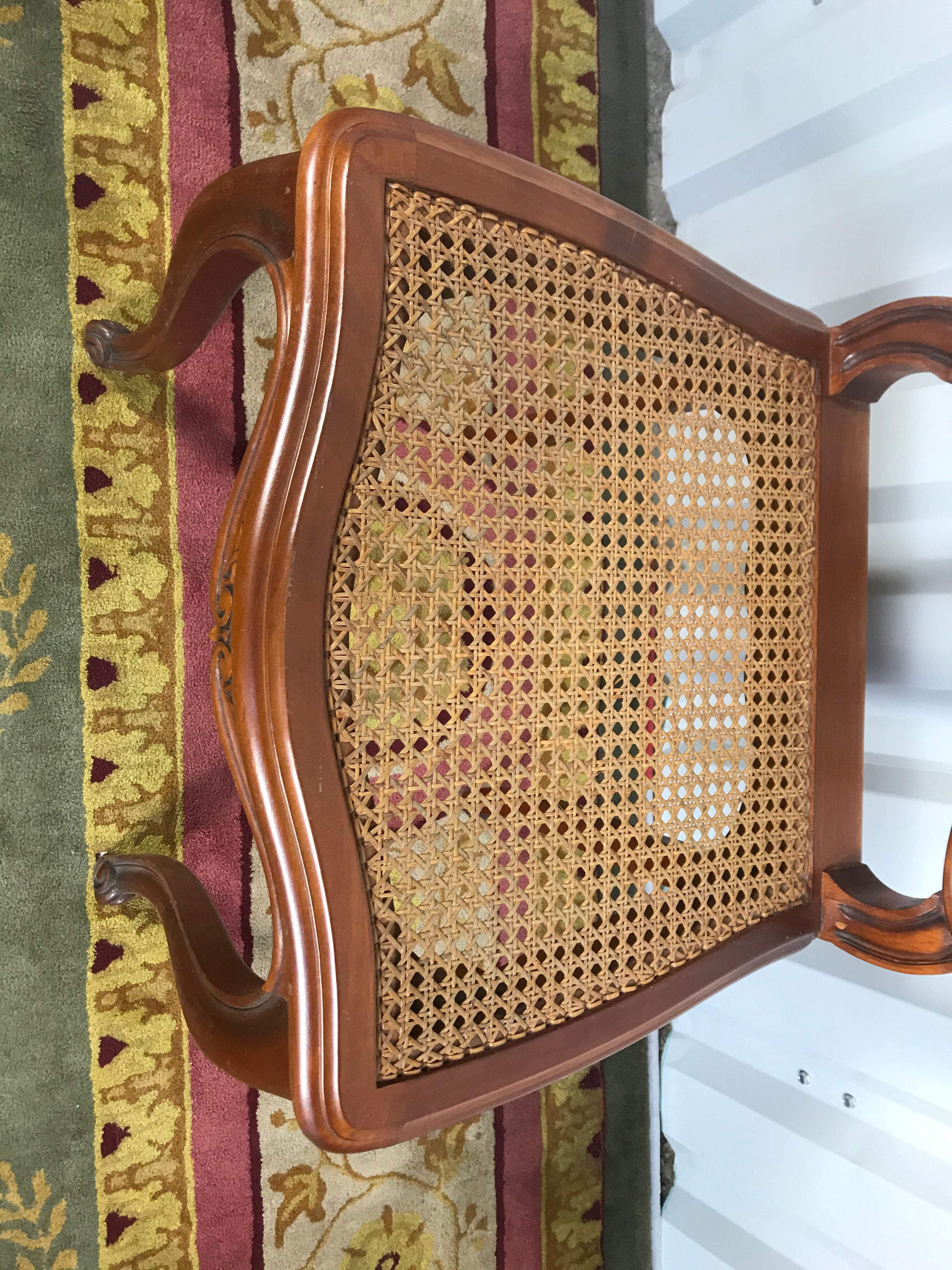 6 Louis XV cherry and canning chairs