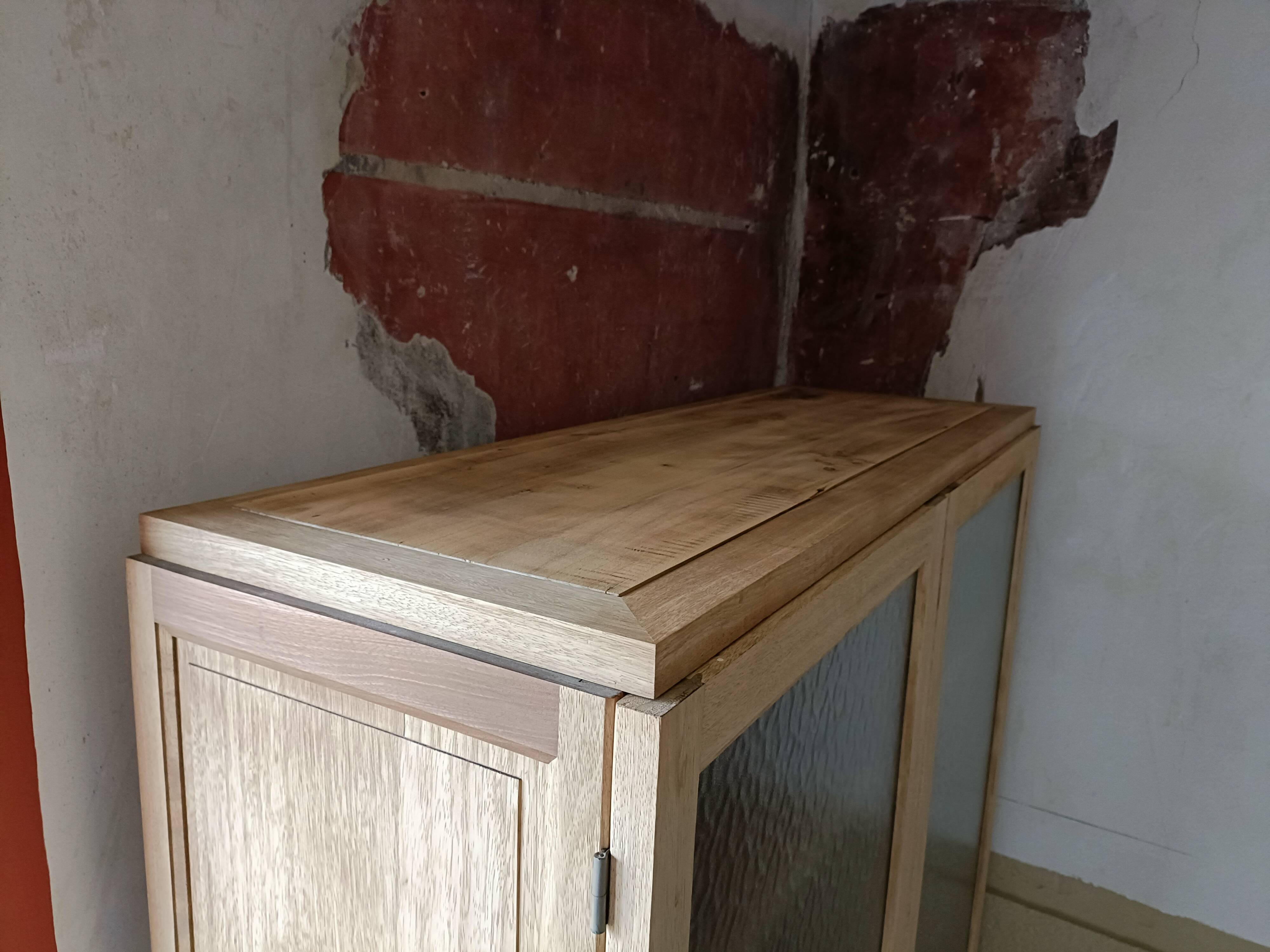 Renovated glass-fronted bookcase