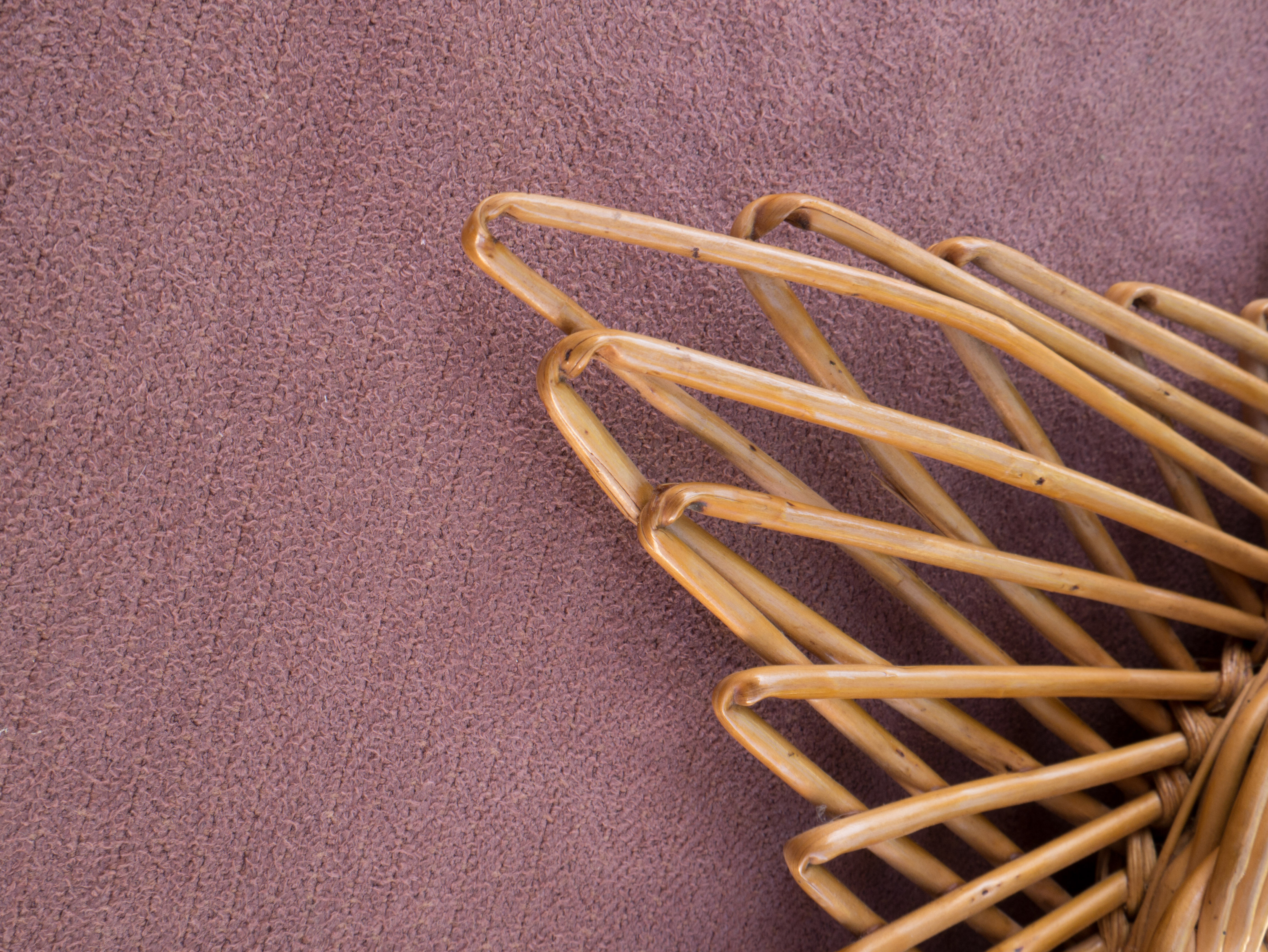 Rattan sun mirror 45x45cm