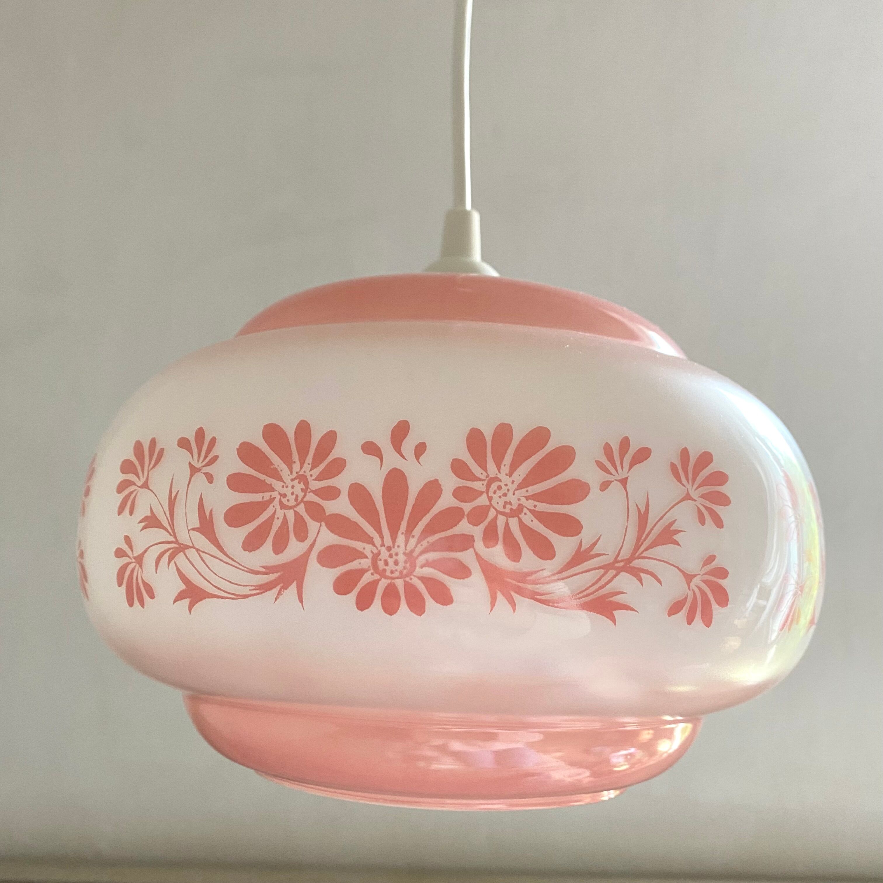 Vintage opaline pendant lamps