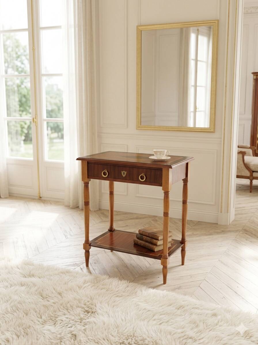 Table d'appoint ancienne console vintage antique marquetée