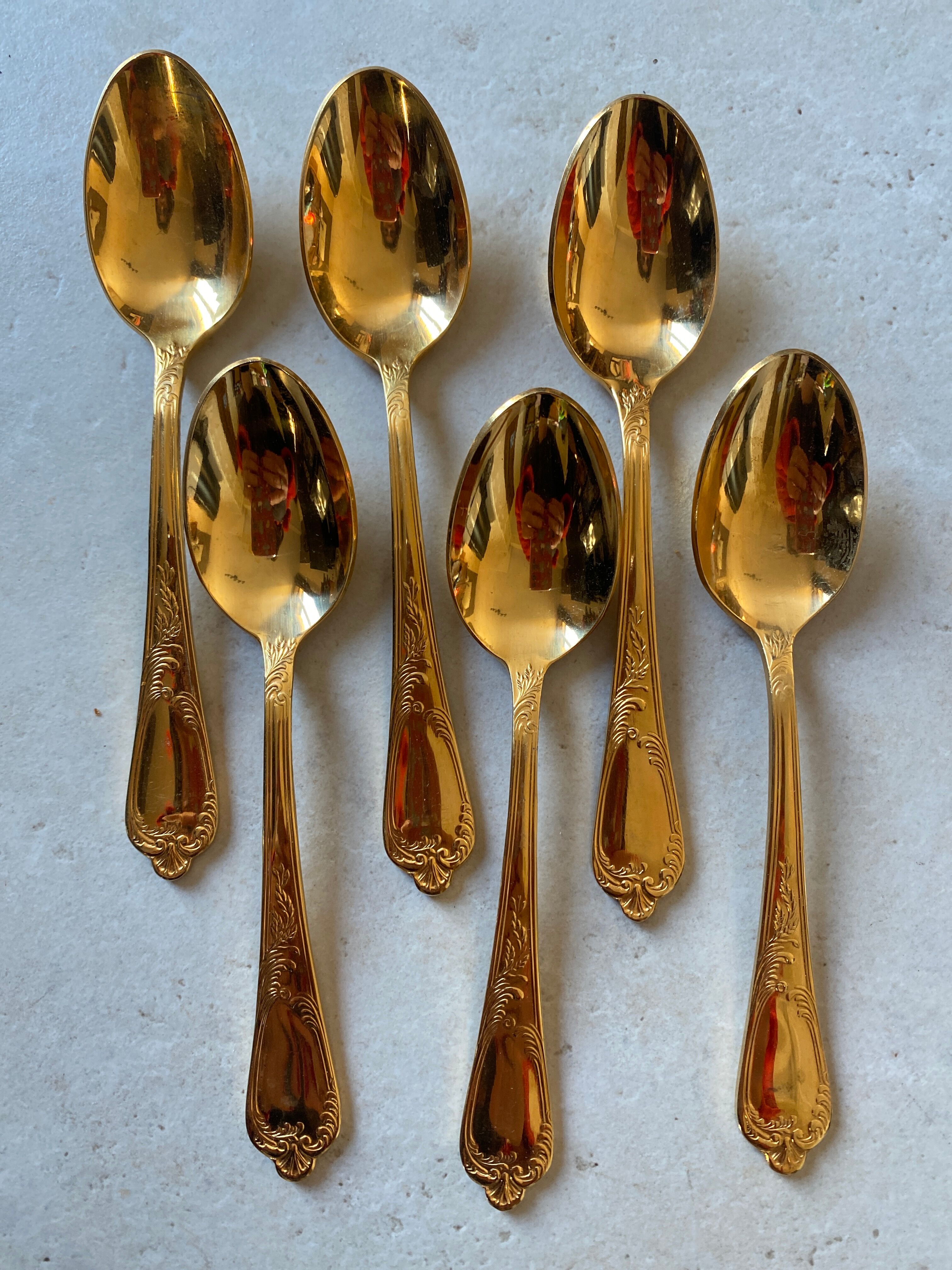 Vintage golden teaspoons