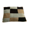 vintage checkered wool crochet cushion