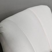 2 sets of Italian armchair with pouf in white fabric, Italy, 1940s
