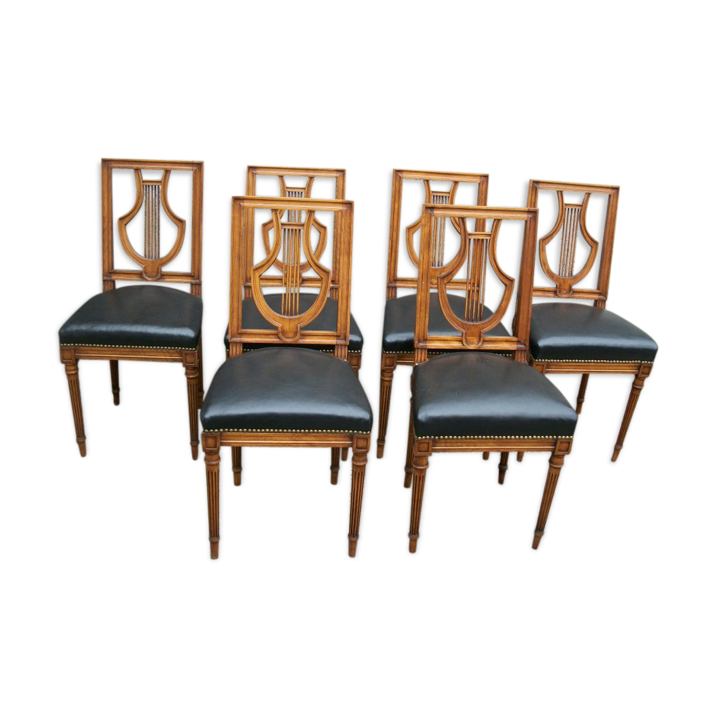 Series of 6 chairs back Lyres