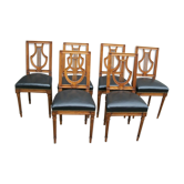 Série de 6 chaises dossier Lyres