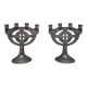 Pair of bronze candlesticks