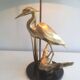 Lampe en laiton représentant un héron